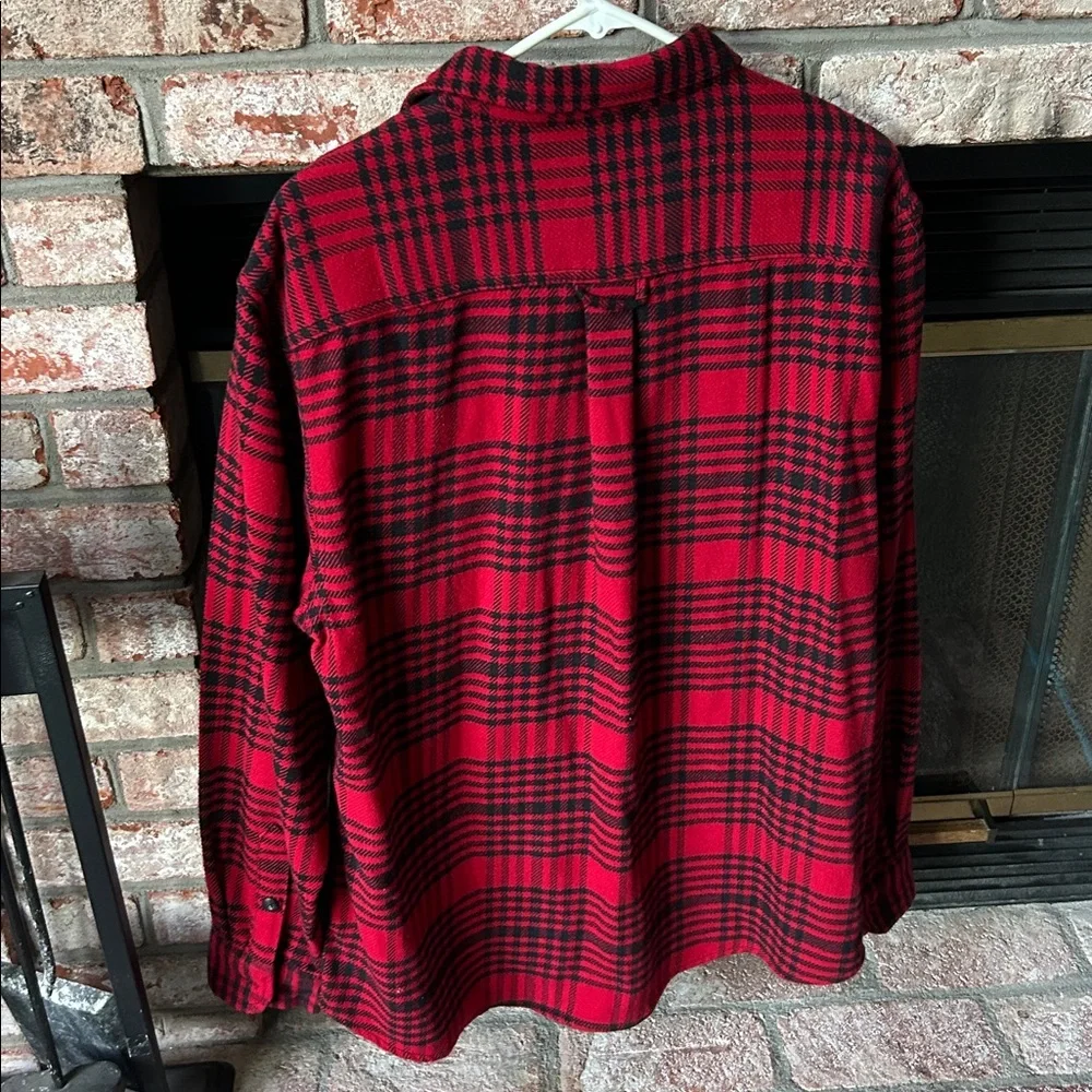 NWOT Woolrich Red‎ /Black Checkered Flannel Shirt Jacket /Pockets Men’s Size L